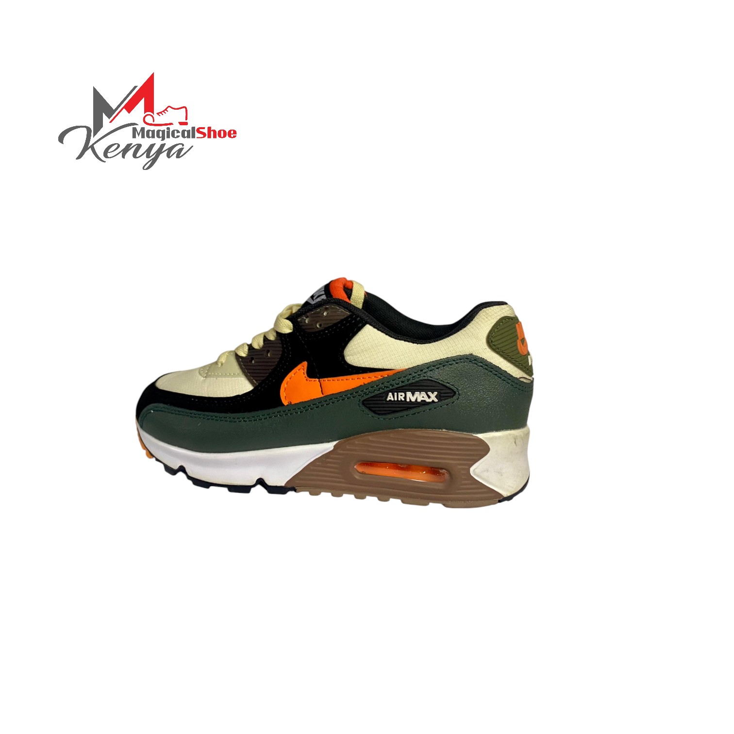 green and orange air max 90