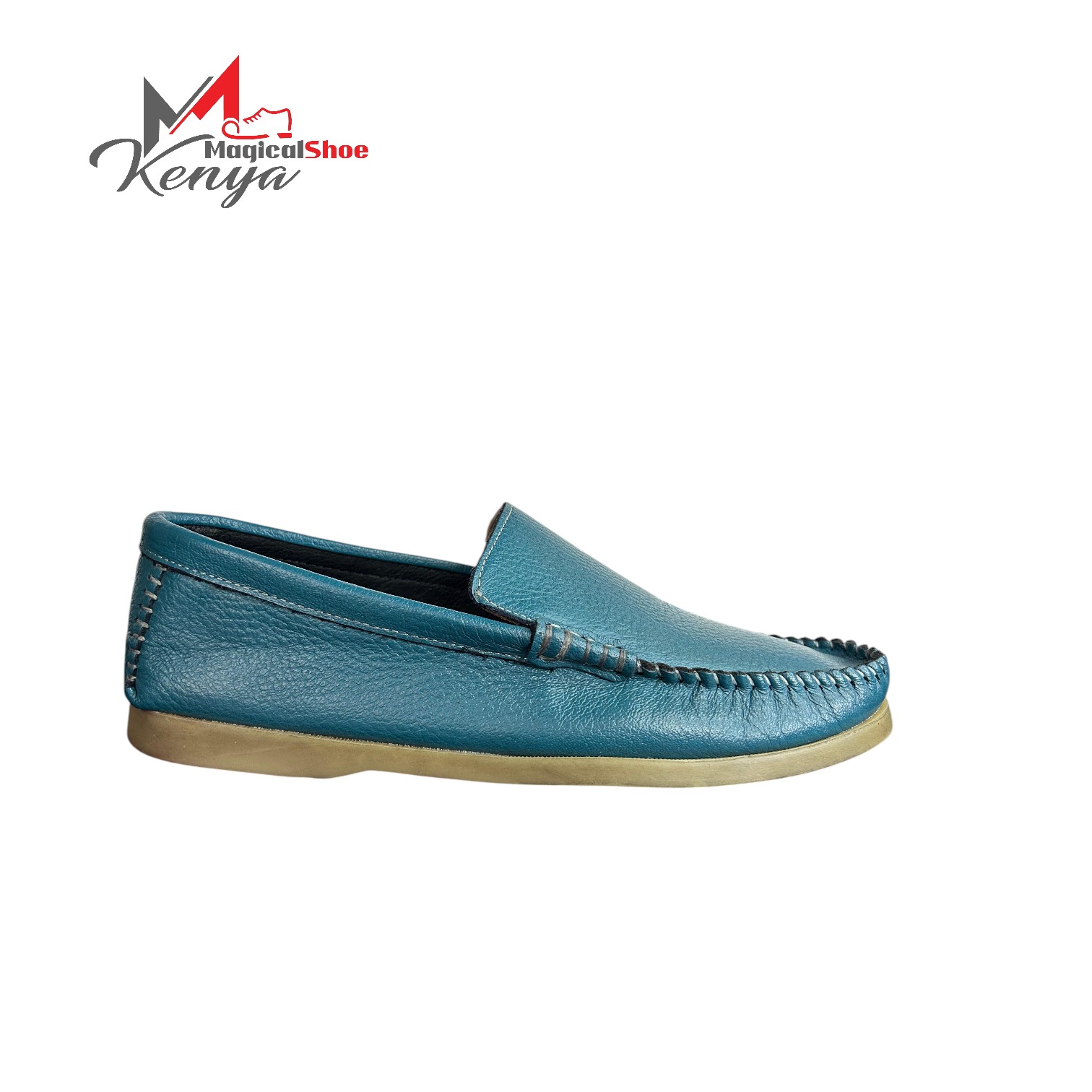 Loafers Pure Leather, Blue - Image 2