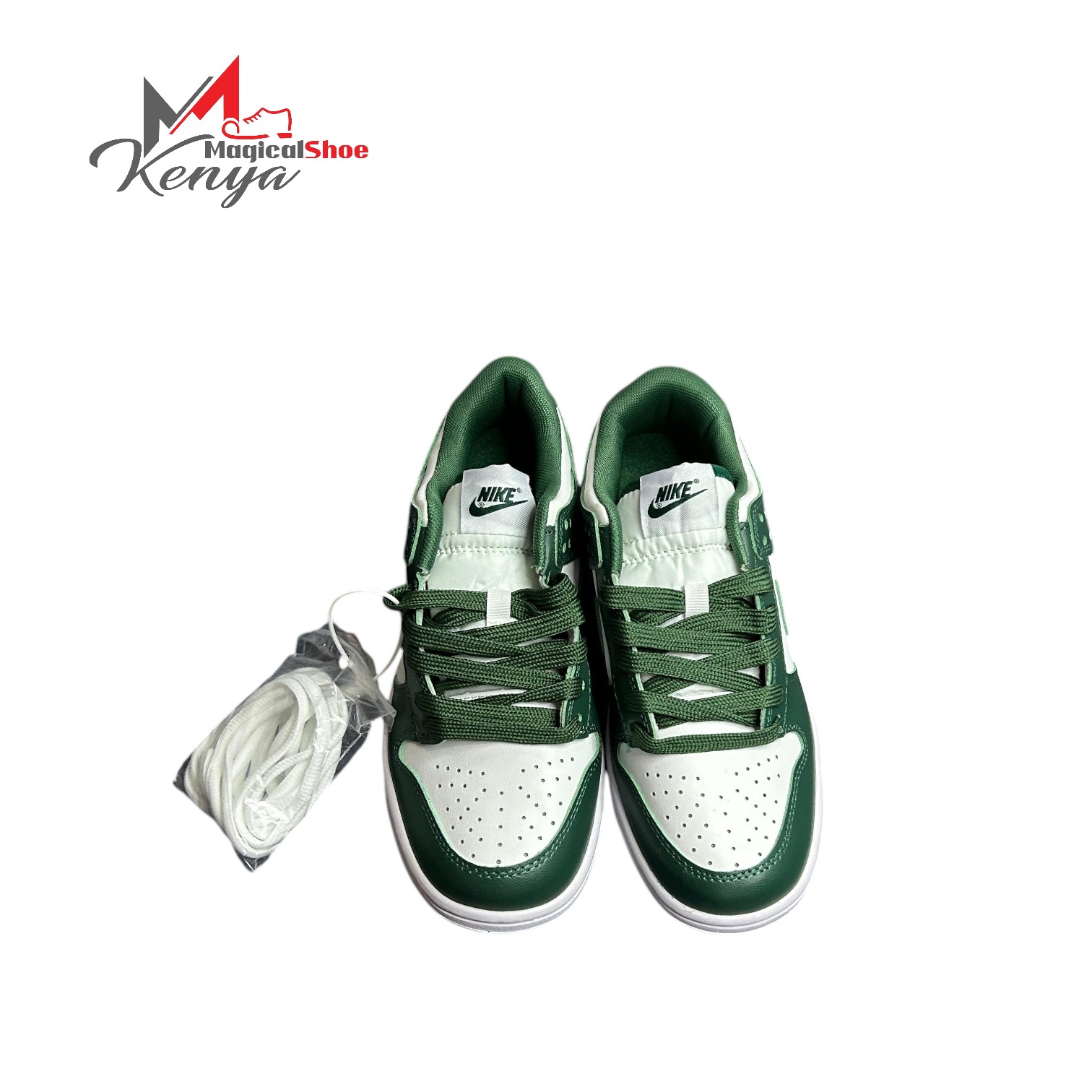 Nike SB Dunk Green & White Sneakers - Image 3